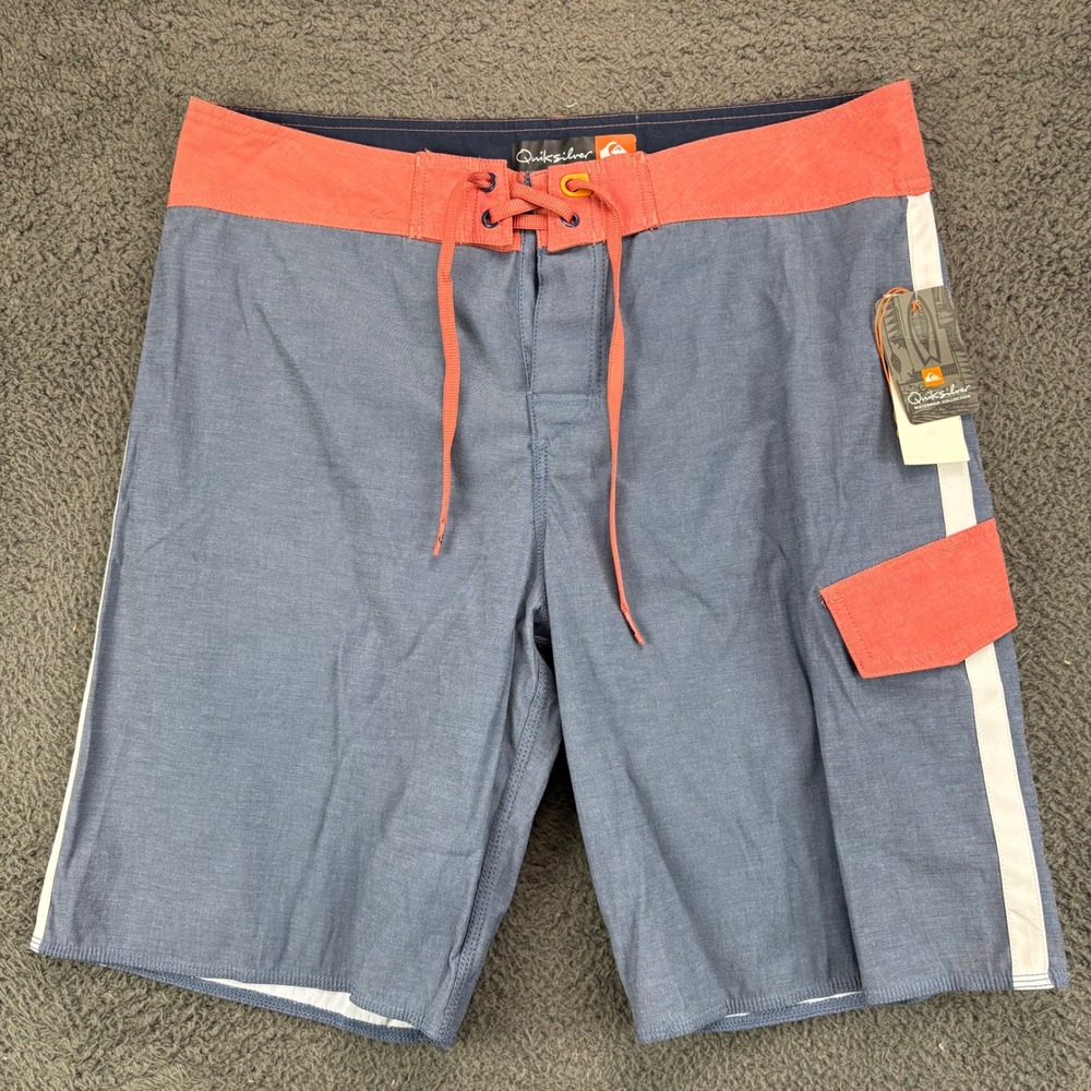 Quiksilver Waterman Collection Board Shorts Blue Orange Mens Size 32 QSM_FALL13